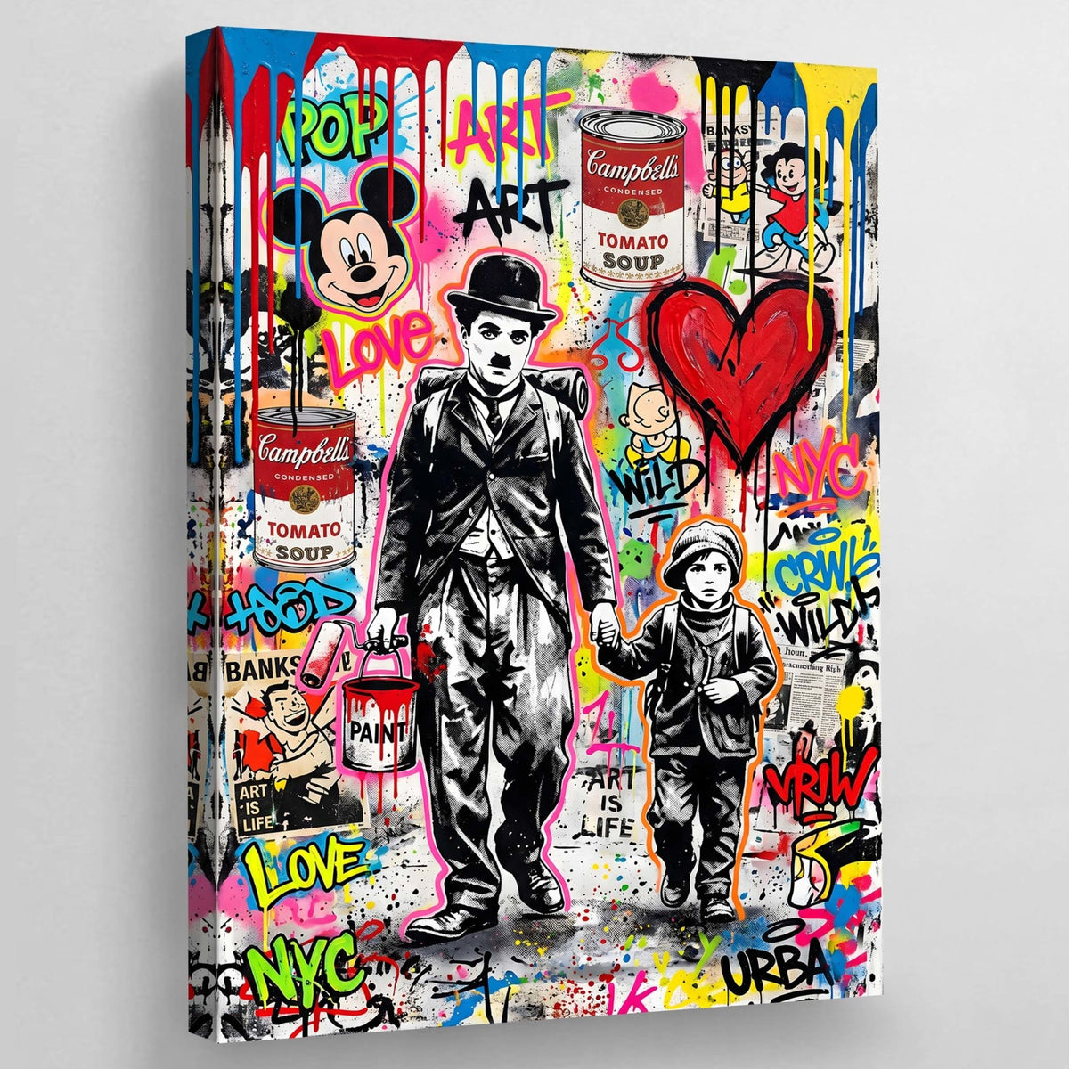 Tableau Street Art Banksy Charlie Chaplin - The Art Avenue