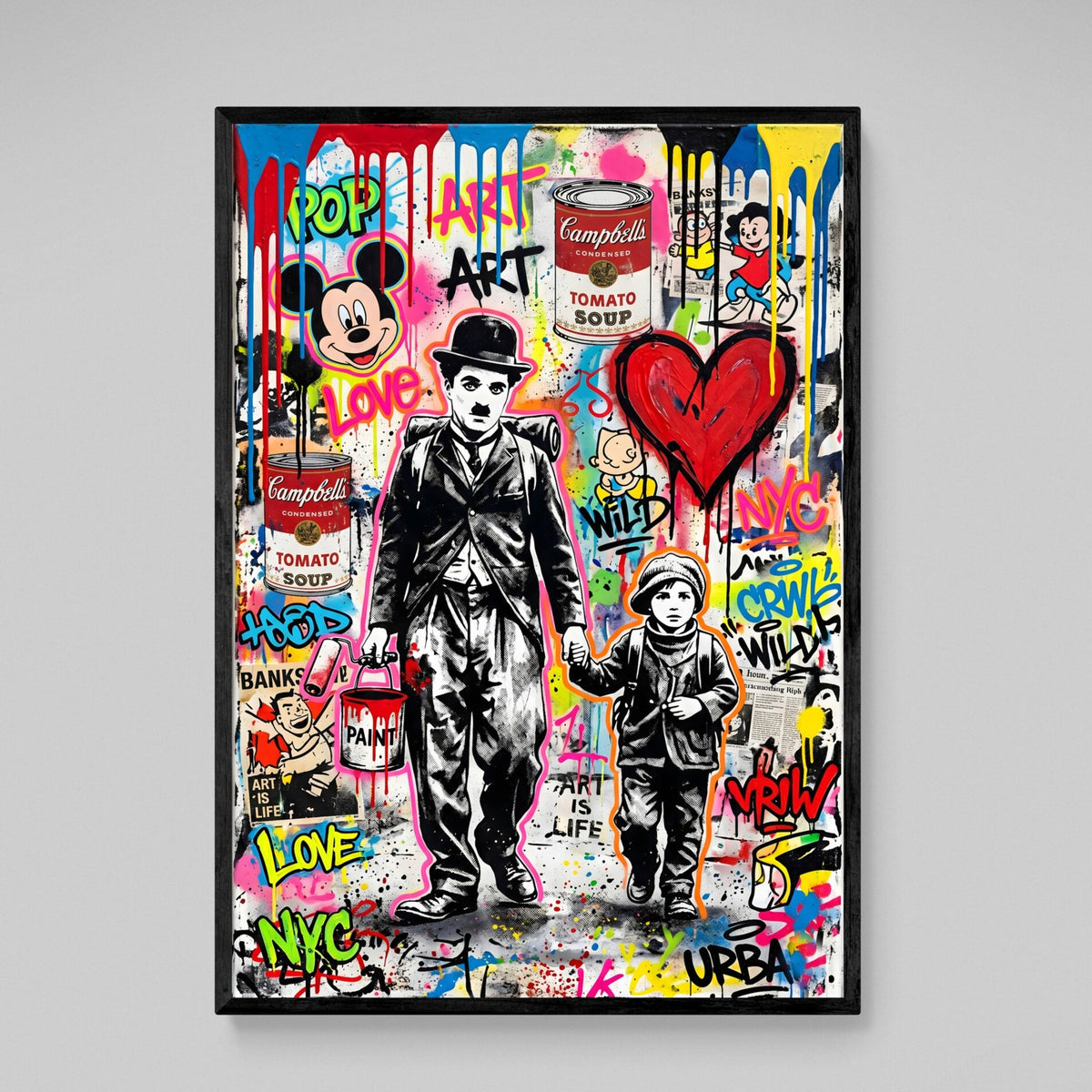 Tableau Street Art Banksy Charlie Chaplin - The Art Avenue