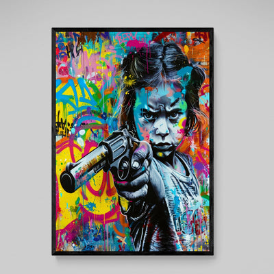 Tableau Street Art Petite Fille - The Art Avenue
