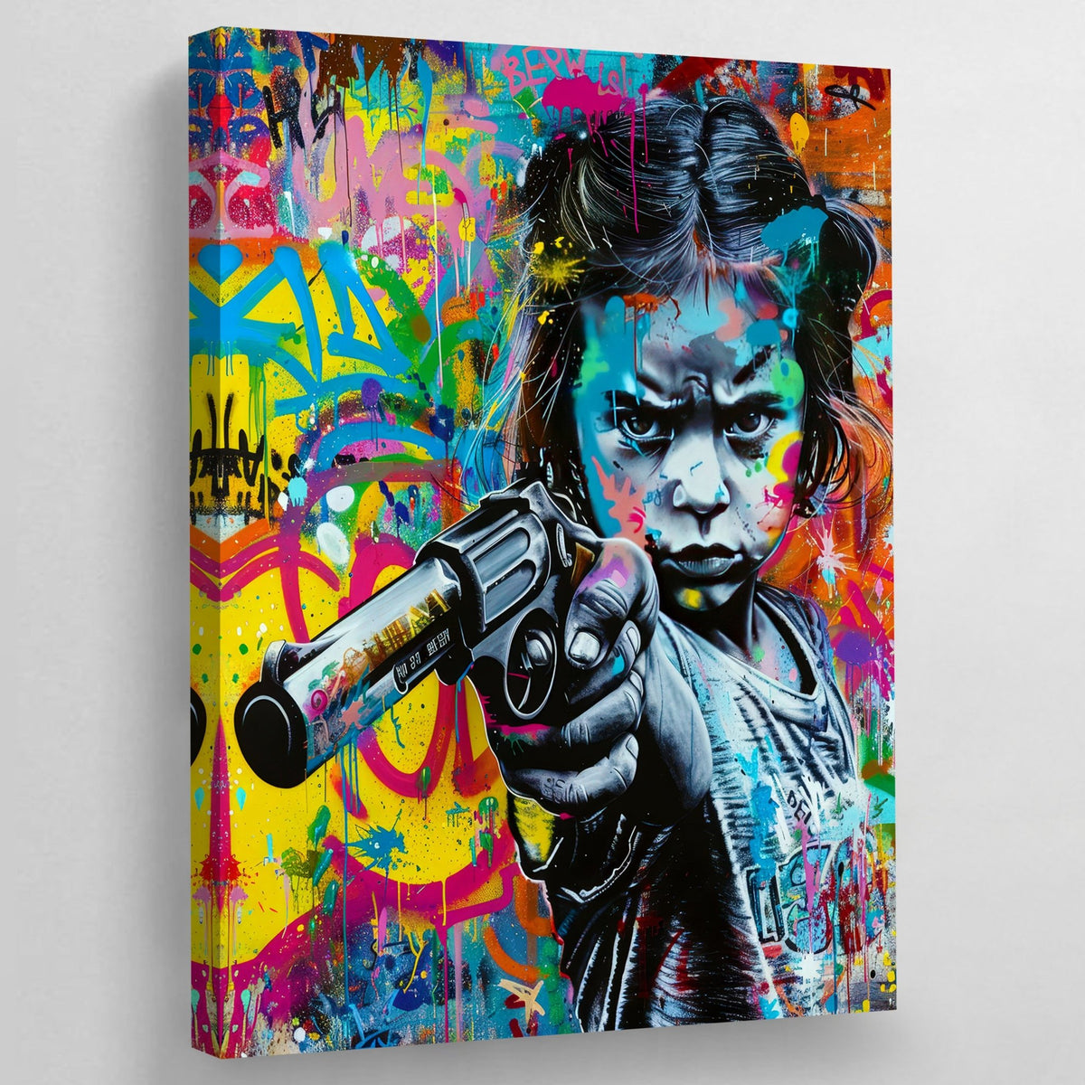 Tableau Street Art Petite Fille - The Art Avenue