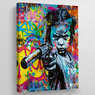 Tableau Street Art Petite Fille - The Art Avenue