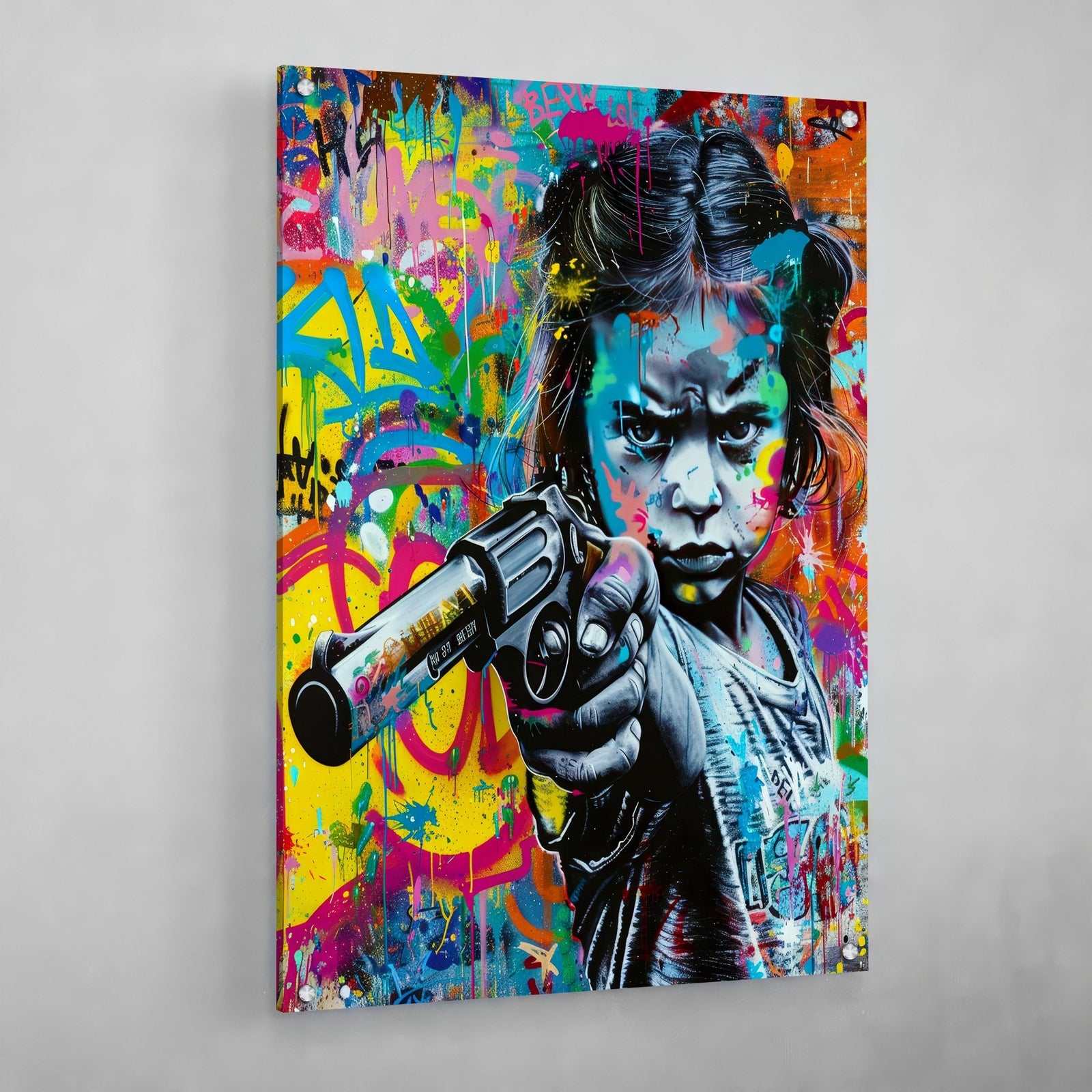 Tableau Street Art Petite Fille - The Art Avenue