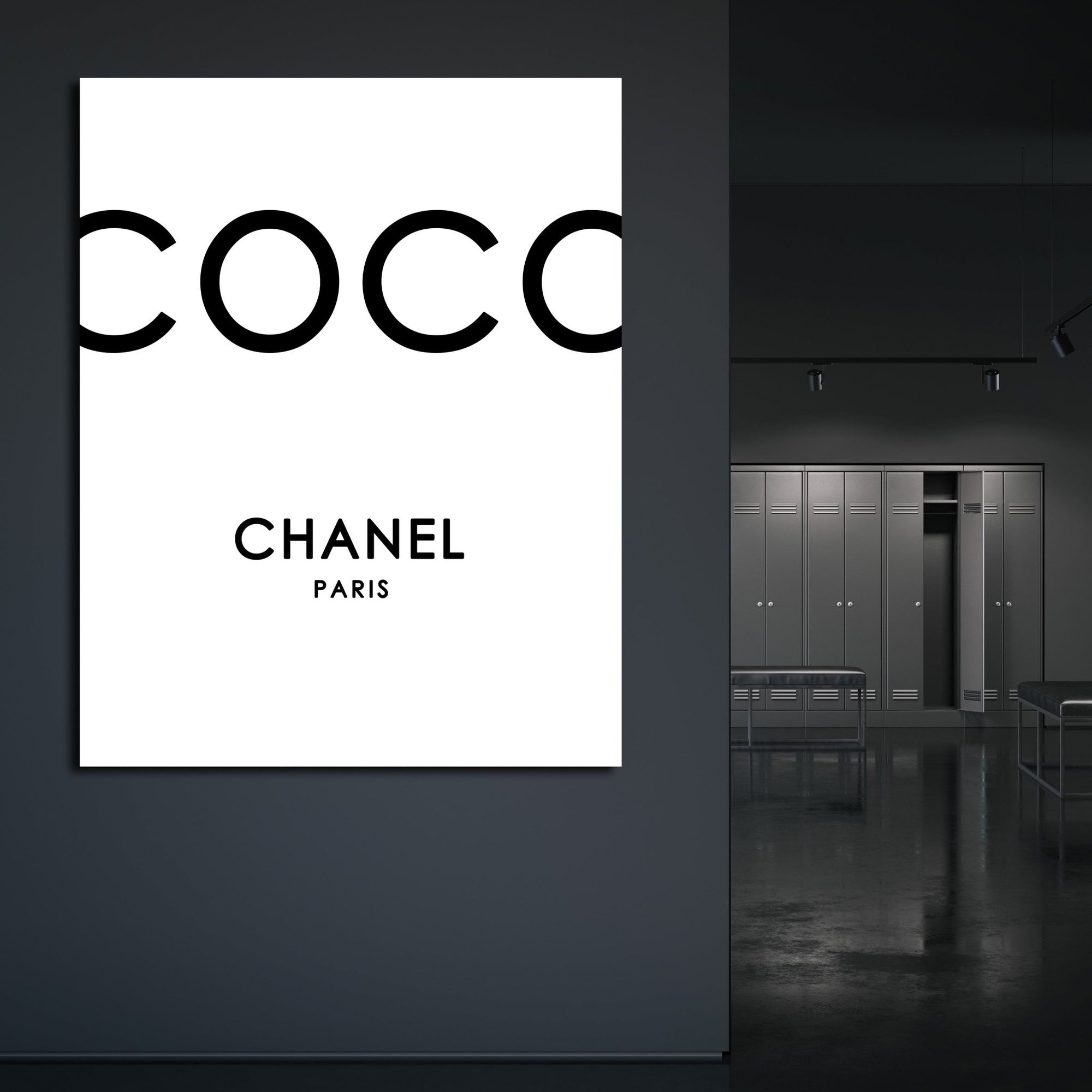 Tableau Coco Chanel gris pop art | Tableau-toile™