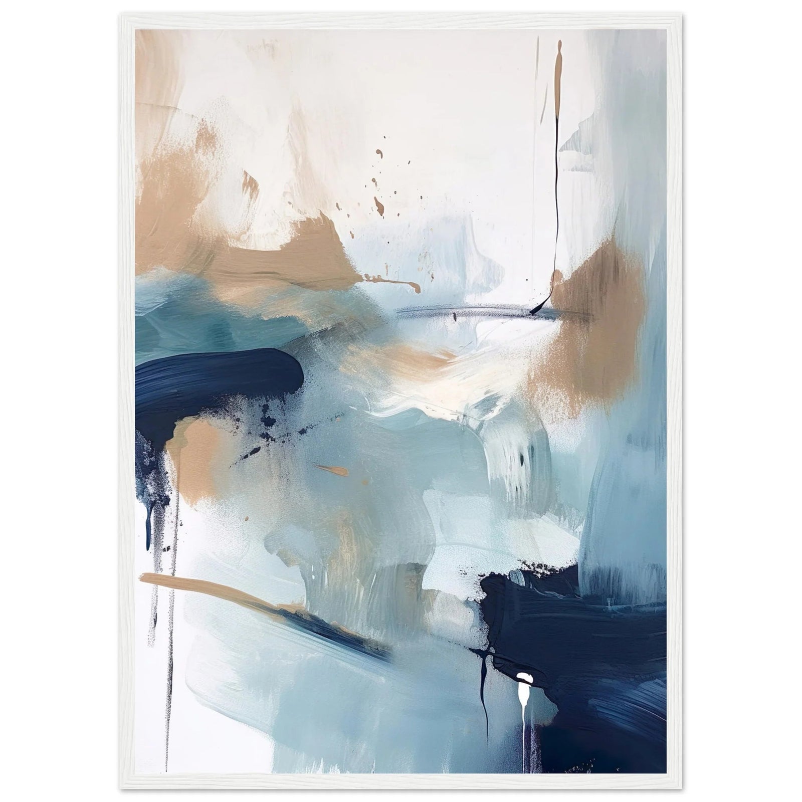 Tableau Abstrait Bleu et Beige - The Art Avenue