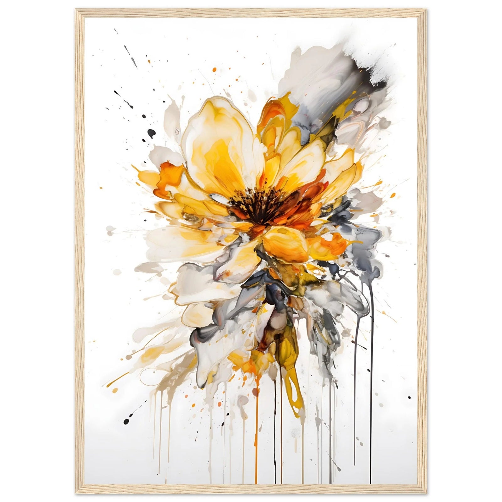 Tableau Abstrait Fleur Doré - The Art Avenue