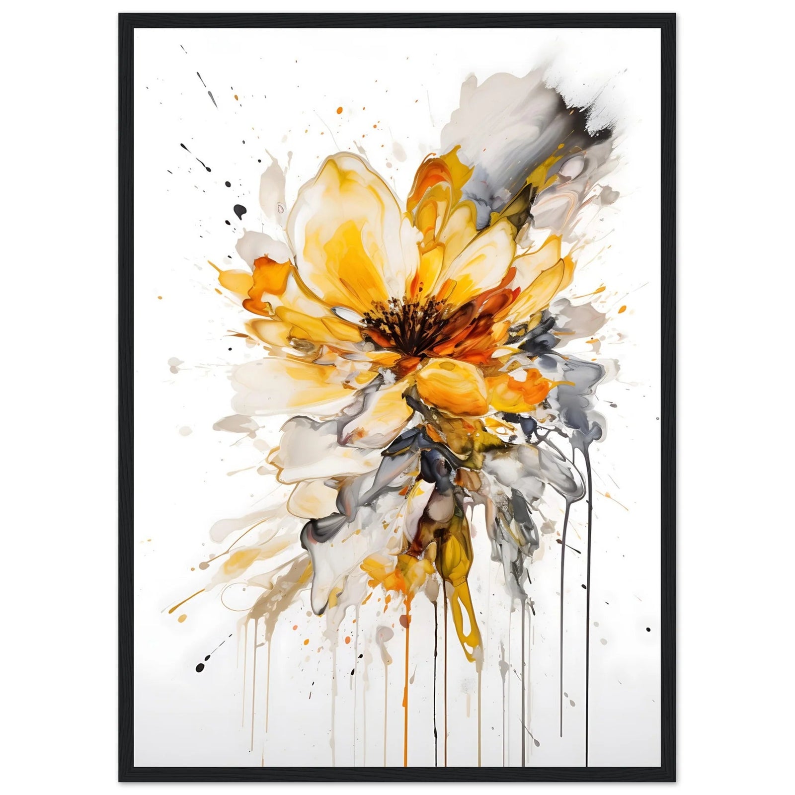 Tableau Abstrait Fleur Doré - The Art Avenue