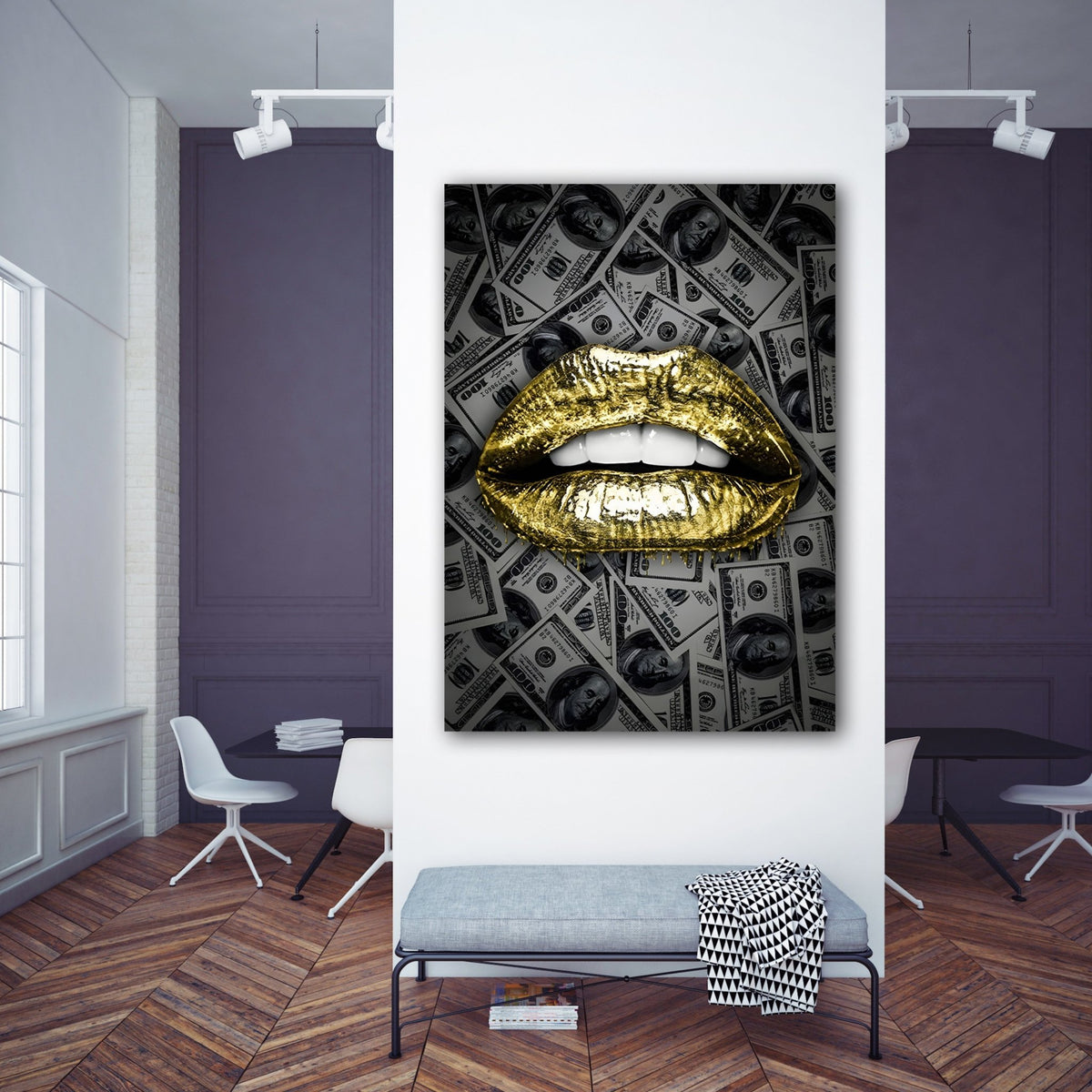 Tableau Bouche Dorée et Dollars - The Art Avenue