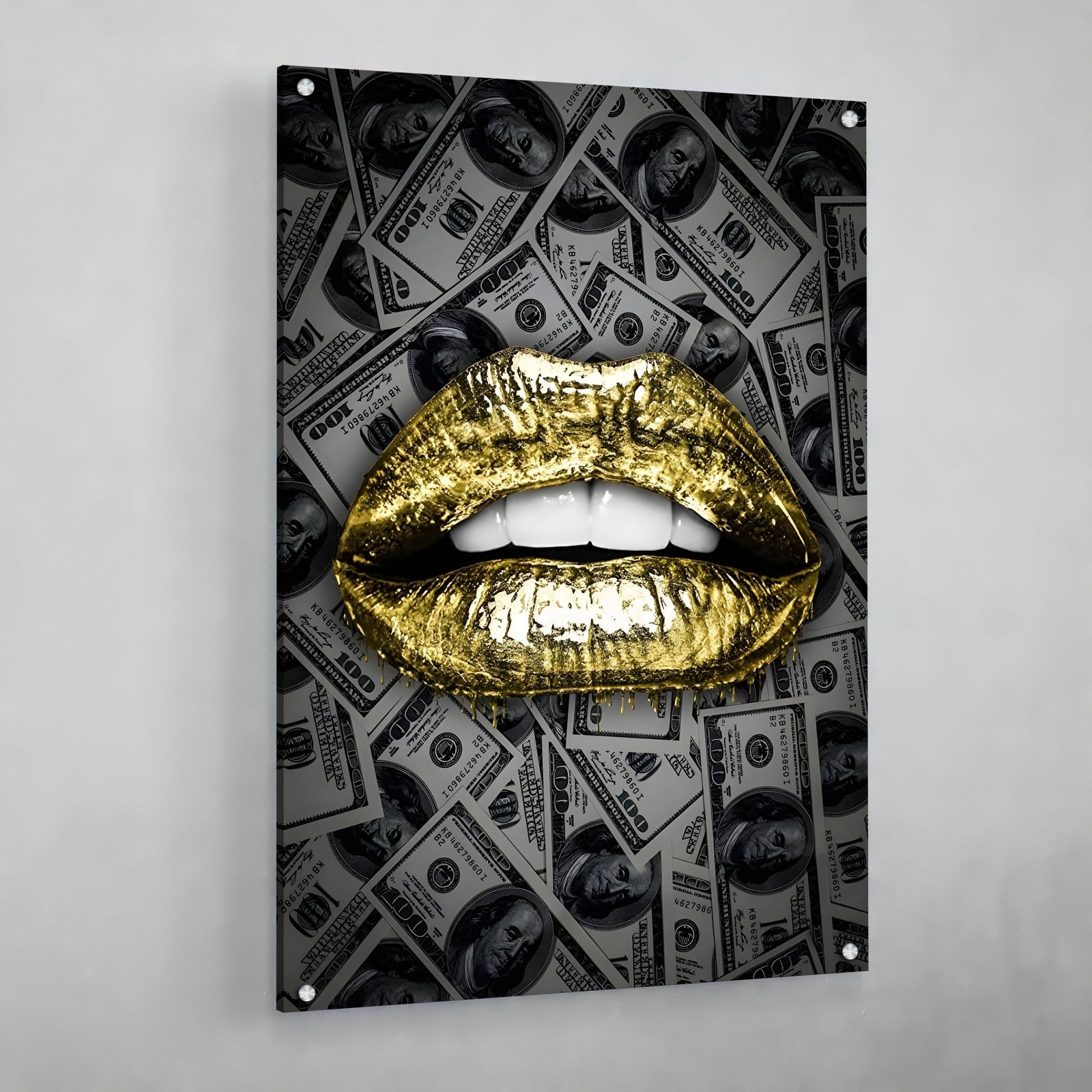 Tableau Bouche Dorée et Dollars - The Art Avenue