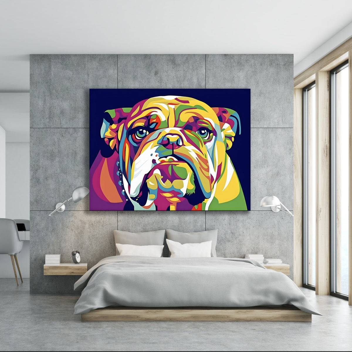 Tableau Bulldog Pop Art - The Art Avenue