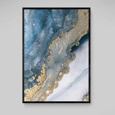 Tableau Doré Marbre Bleu - The Art Avenue