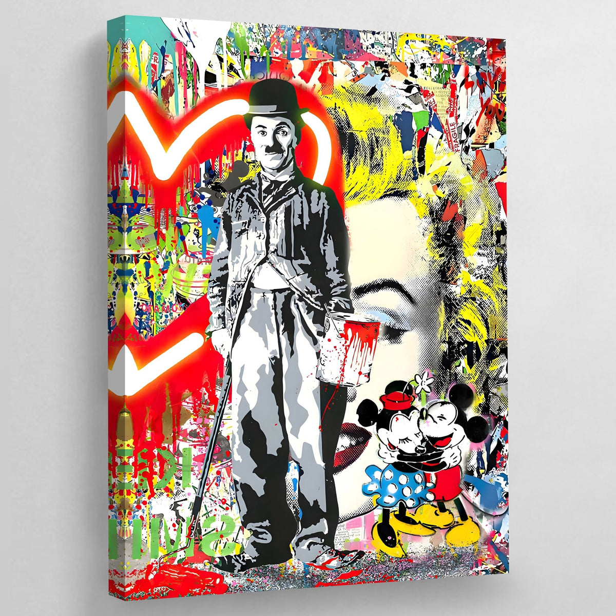 Tableau Graffiti Charlie Chaplin - The Art Avenue