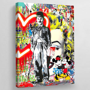 Tableau Graffiti Charlie Chaplin - The Art Avenue