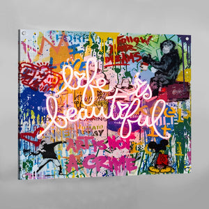 Tableau Graffiti Life Is Beautiful - The Art Avenue