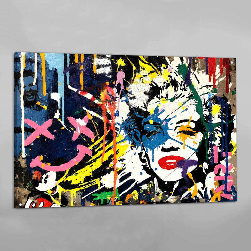 Poster ARTTOR 100x70 Cm : Décoration Murale Industriel & Graffiti – Gris Et Multicolore