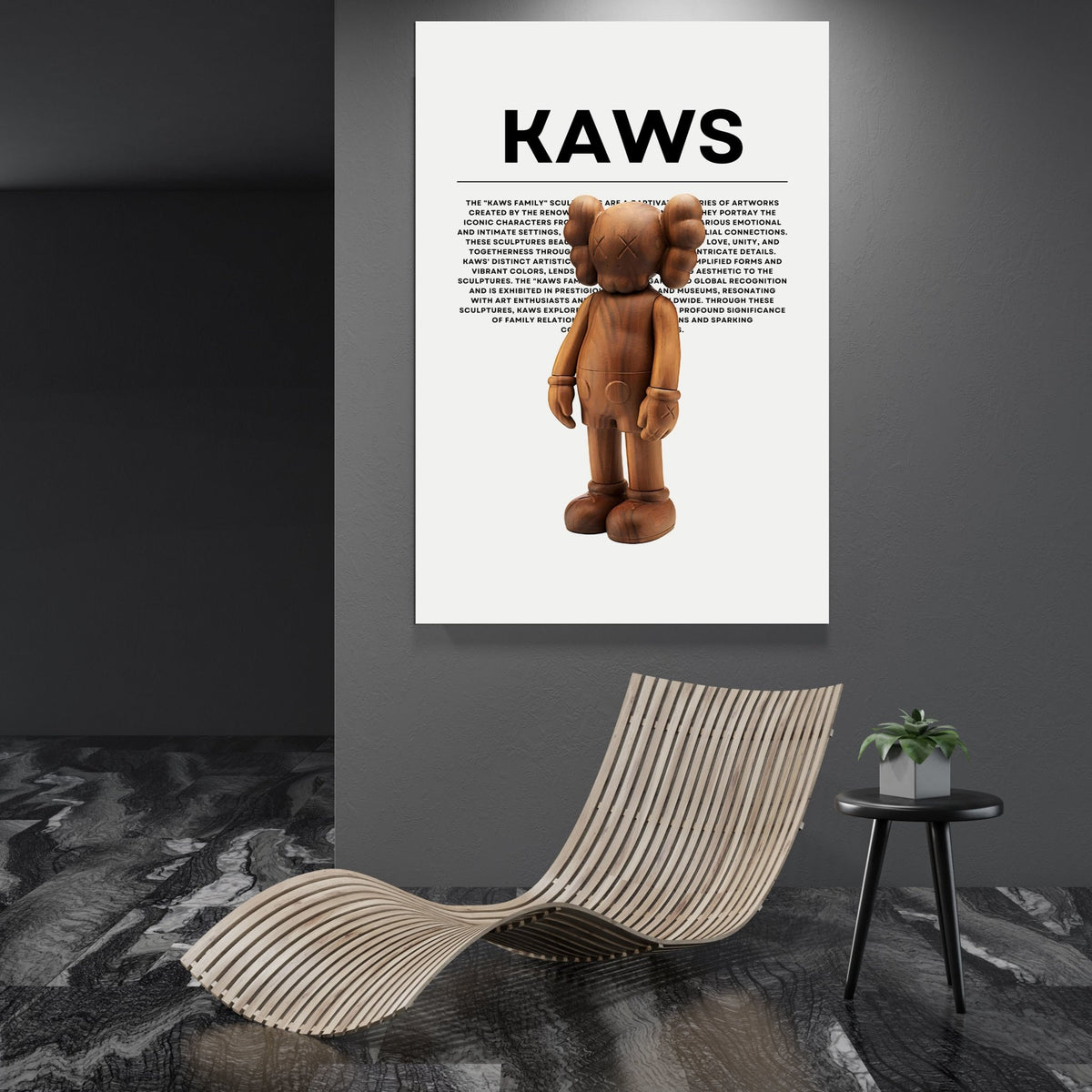Tableau Kaws Companion Bois - The Art Avenue