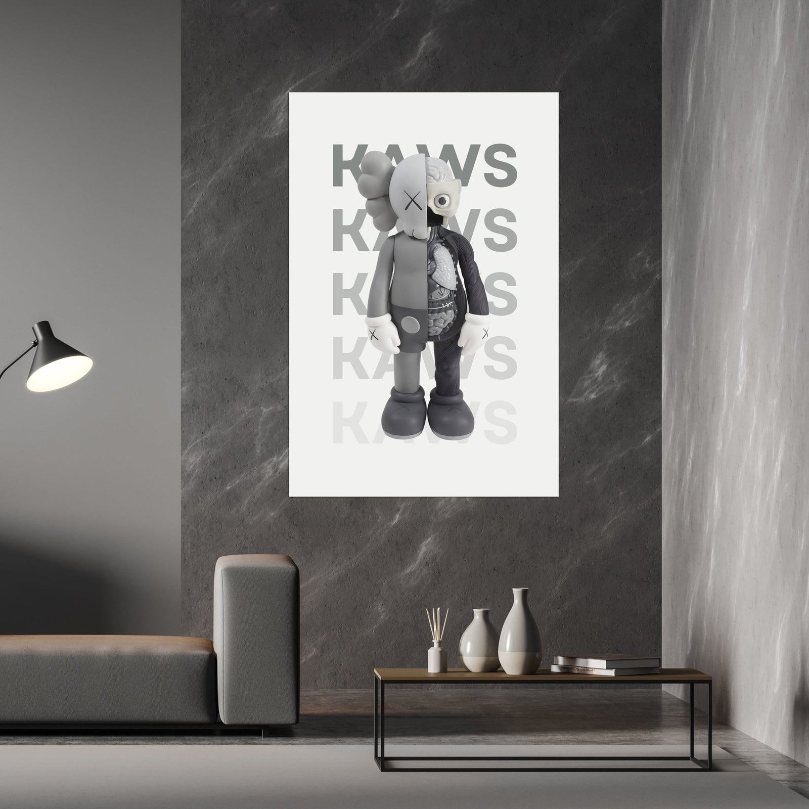 Tableau Kaws Companion Gris - The Art Avenue