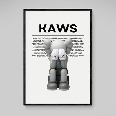 Tableau Kaws Figurine Gris - The Art Avenue