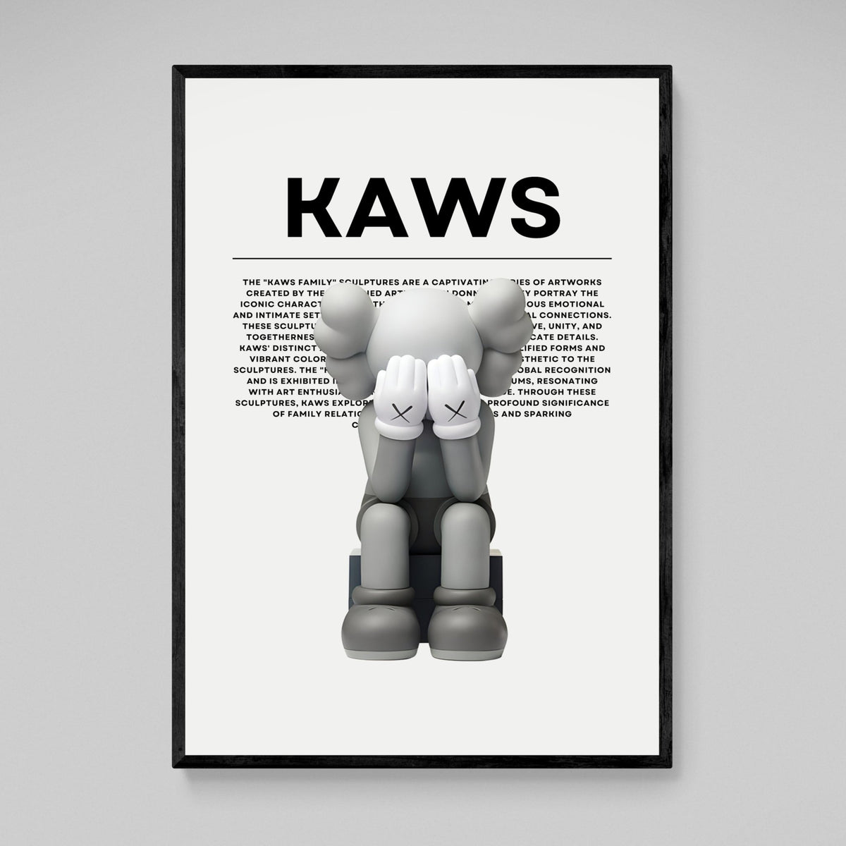 Tableau Kaws Figurine Gris - The Art Avenue