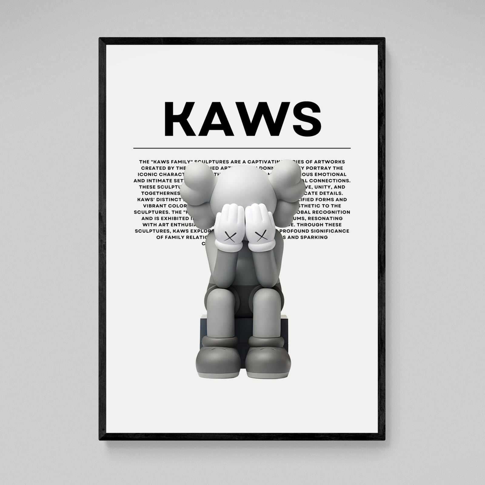 Tableau Kaws Figurine Gris - The Art Avenue