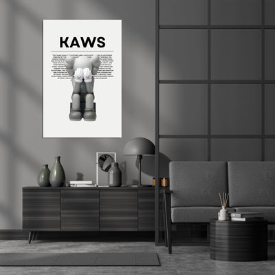 Tableau Kaws Figurine Gris - The Art Avenue
