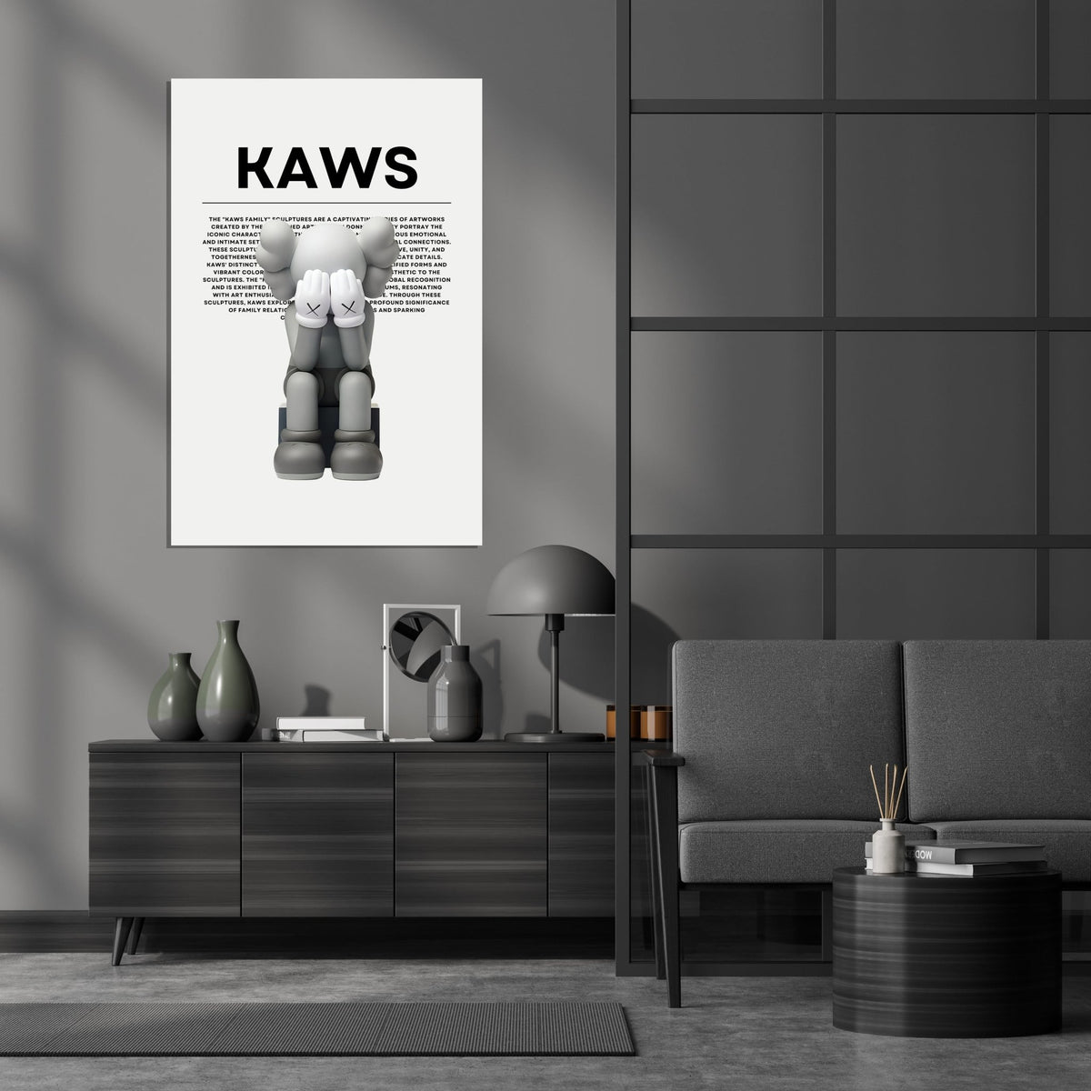 Tableau Kaws Figurine Gris - The Art Avenue