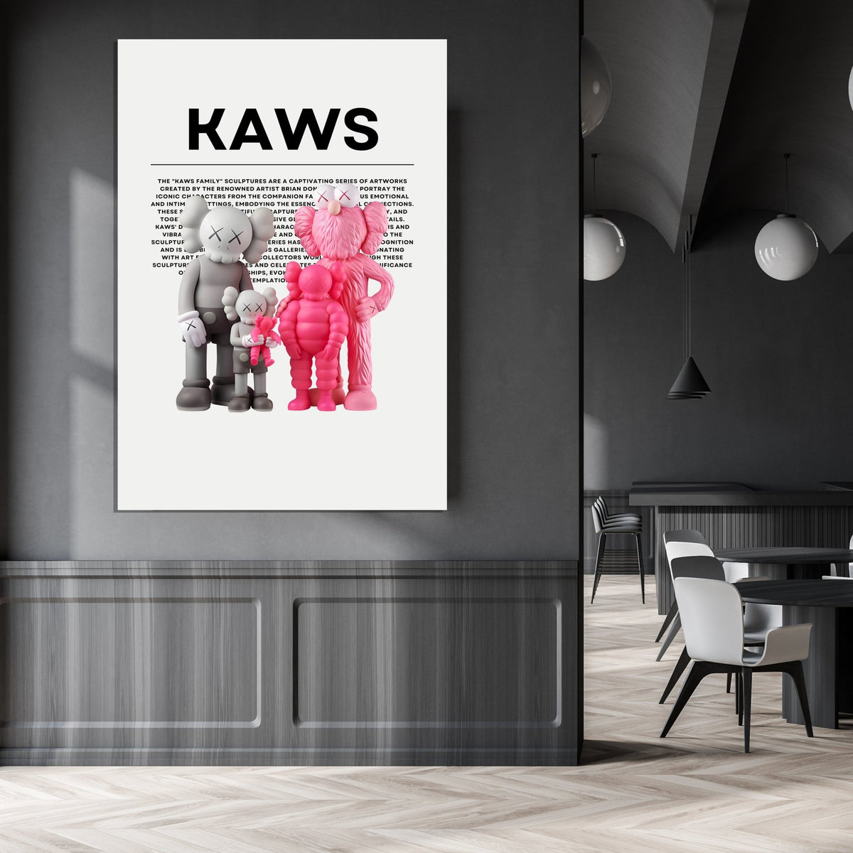Tableau Kaws Figurines Rose - The Art Avenue
