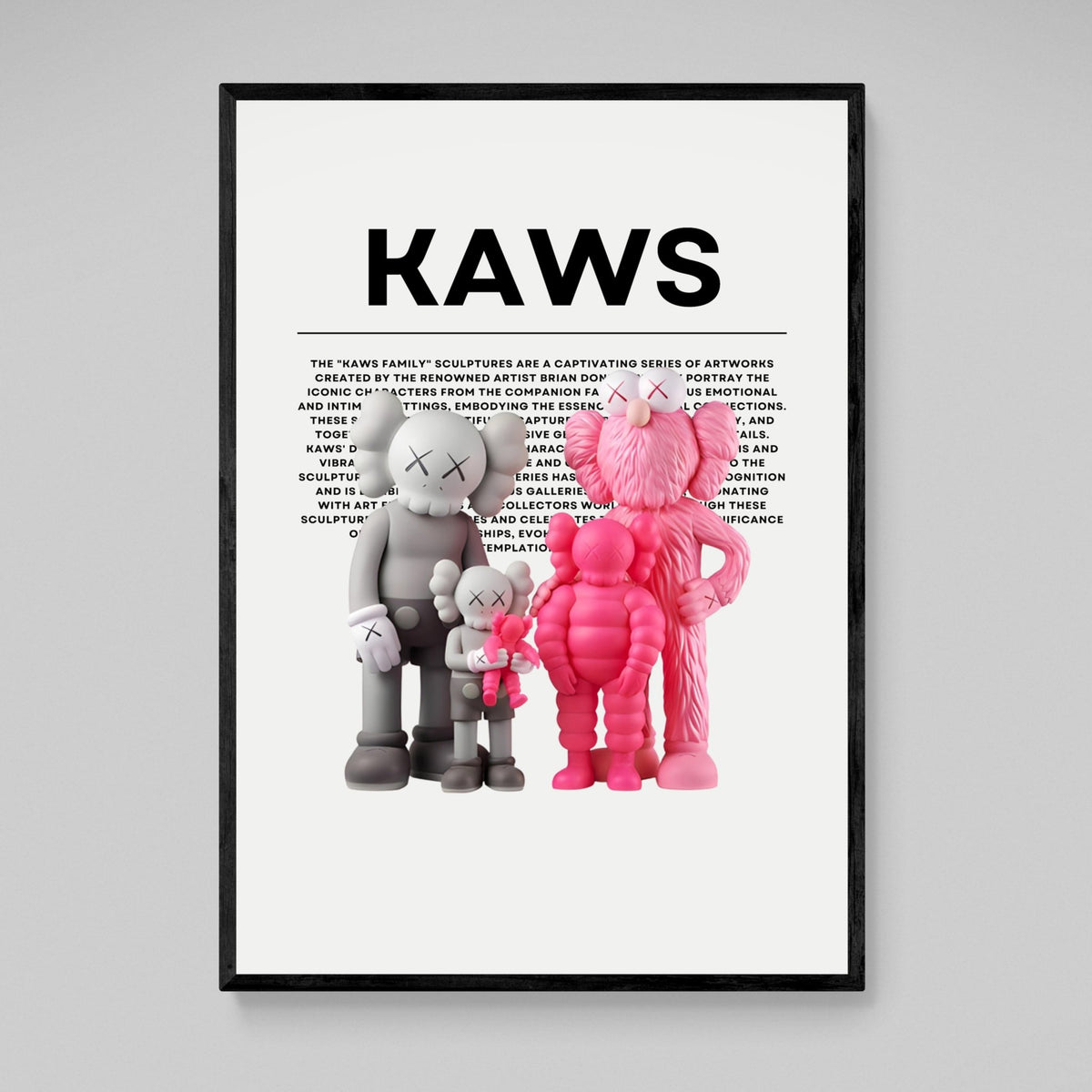 Tableau Kaws Figurines Rose - The Art Avenue