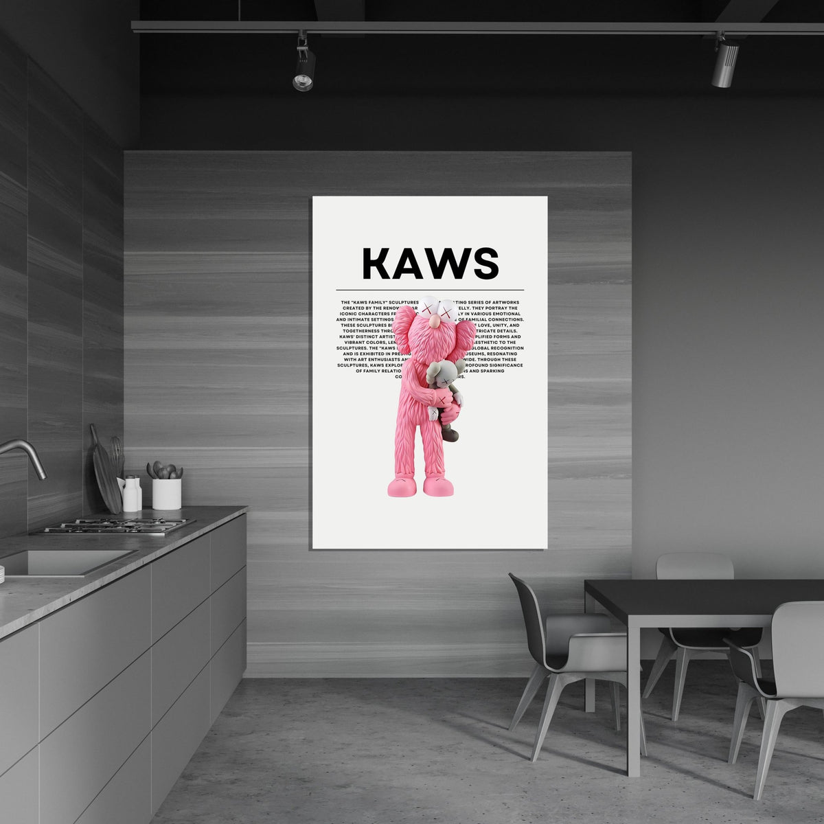 Tableau Kaws Figurine Rose - The Art Avenue