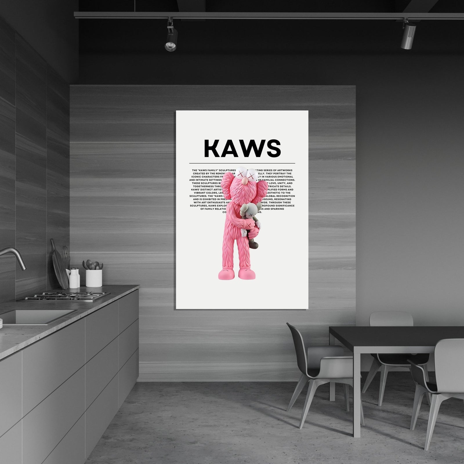 Tableau Kaws Figurine Rose - The Art Avenue