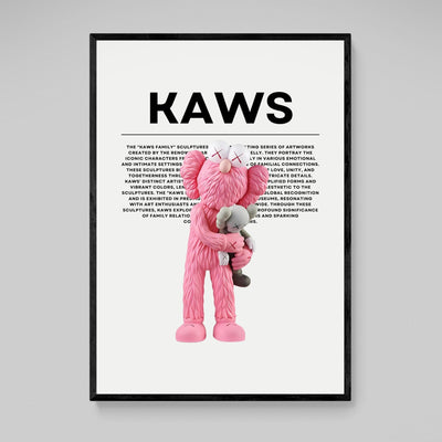 Tableau Kaws Figurine Rose - The Art Avenue