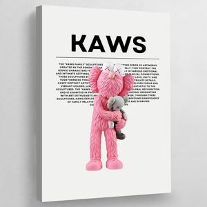Tableau Kaws Figurine Rose - The Art Avenue