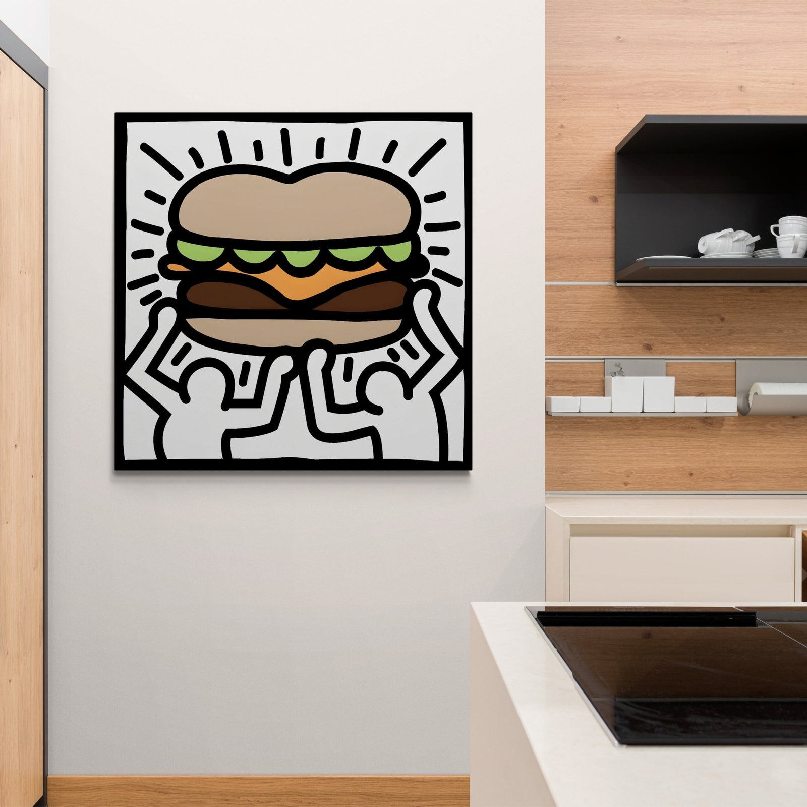 Tableau Keith Haring Burger - The Art Avenue