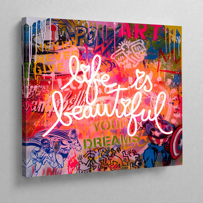 Tableau La Vie Est Belle Street Art - The Art Avenue
