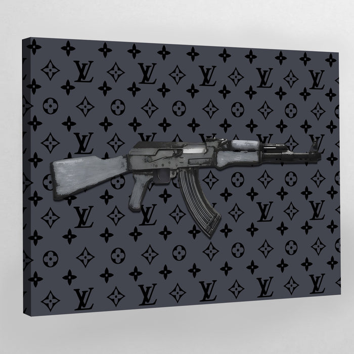 Tableau Louis Vuitton AK47 street art pour décoration murale