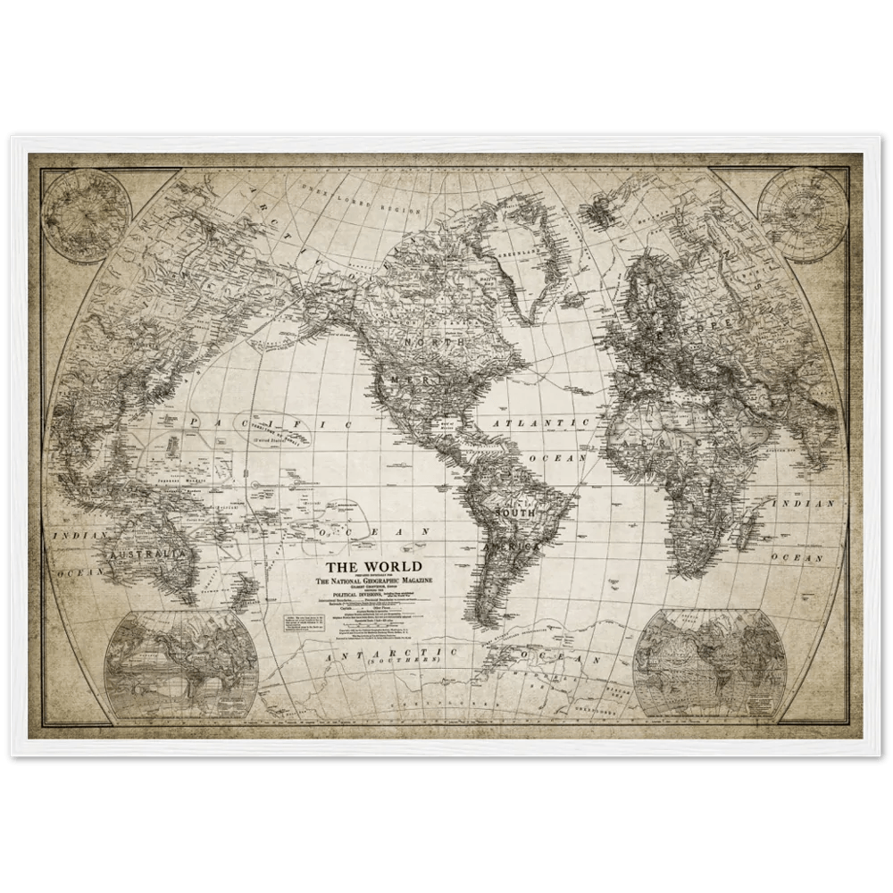 Tableau Mappemonde Vintage - The Art Avenue