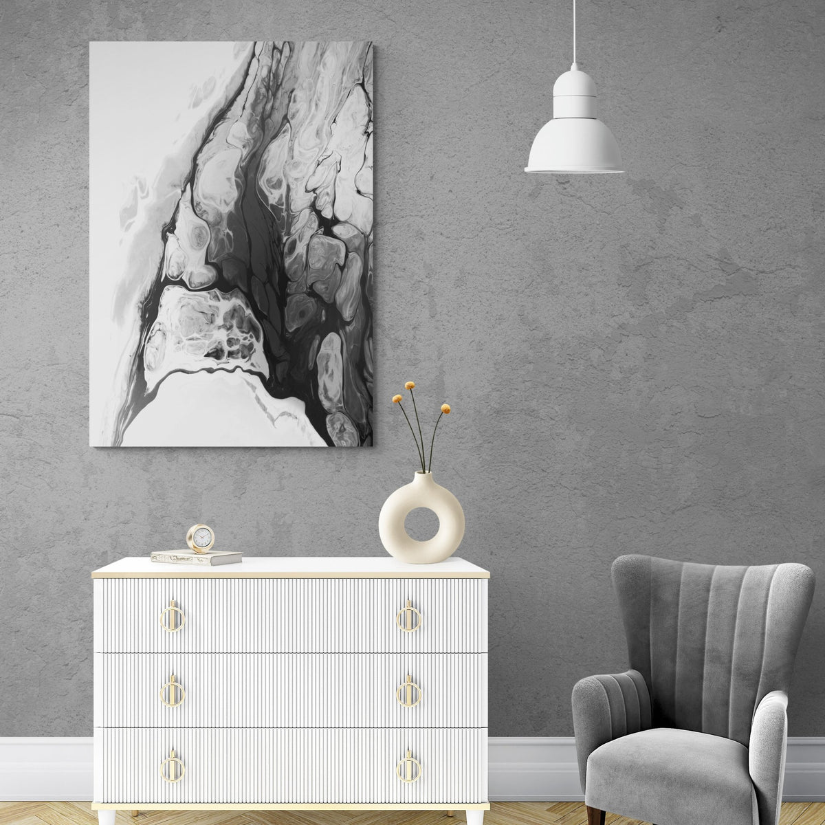 Tableau Marbre Blanc et Noir - The Art Avenue