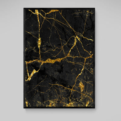 Tableau Marbre Noir Doré - The Art Avenue