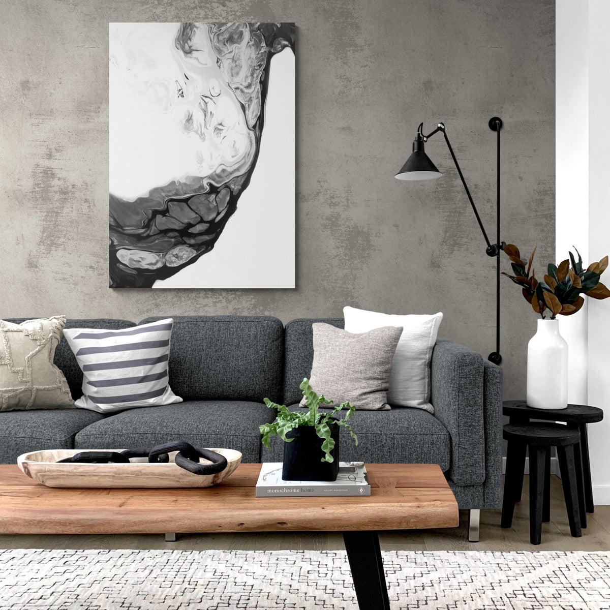 Tableau Marbre Noir et Blanc - The Art Avenue