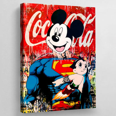 Tableau Mickey Superman - The Art Avenue