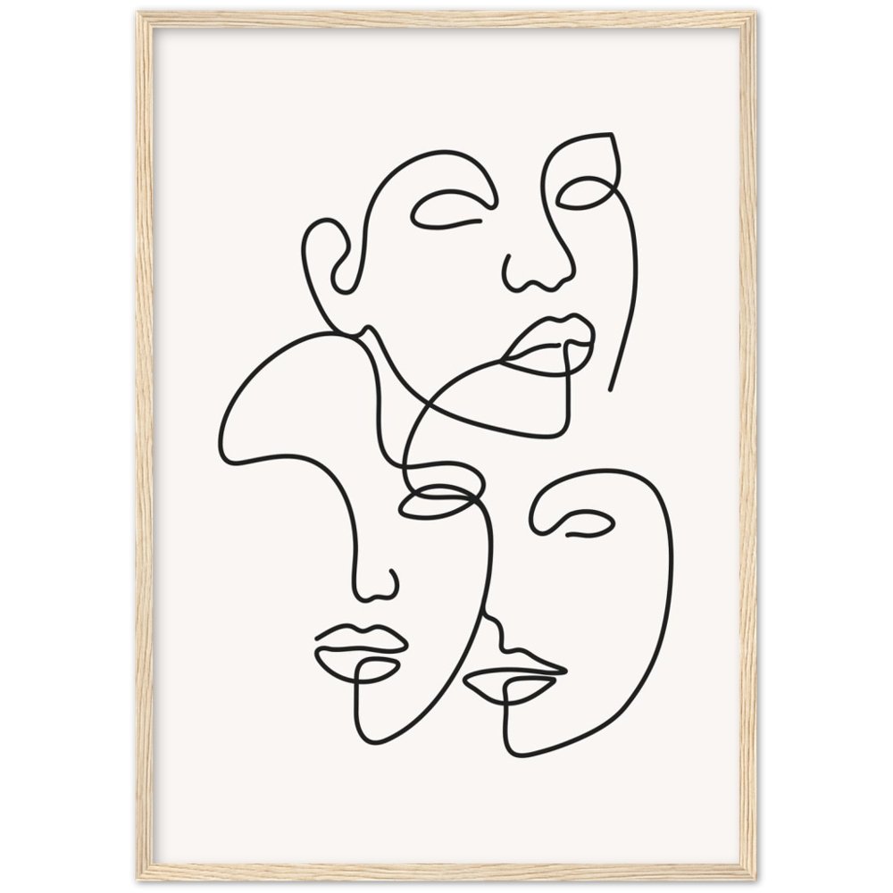 Tableau deco salon Art mural minimaliste avec des visages - TenStickers