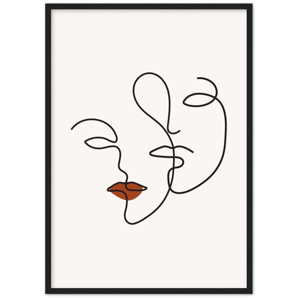 Tableau deco salon Art mural minimaliste avec des visages - TenStickers