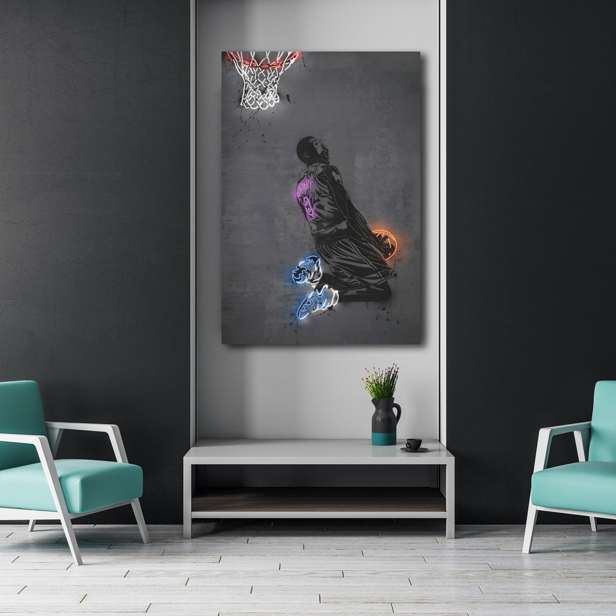 Tableau Neon Kobe Bryant - The Art Avenue