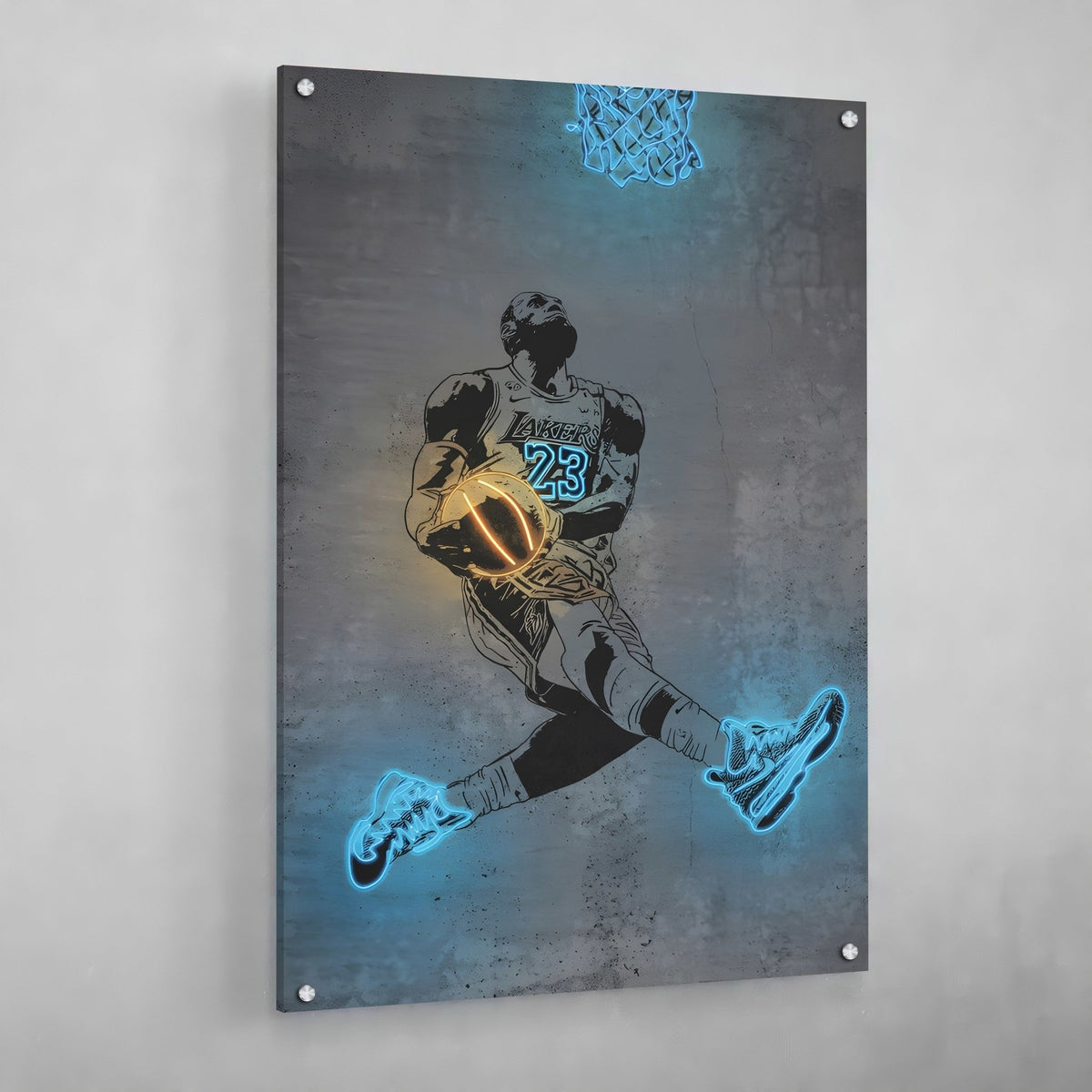 Tableau Neon Lebron James - The Art Avenue