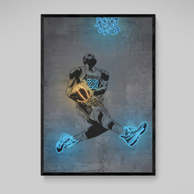 Tableau Neon Lebron James - The Art Avenue