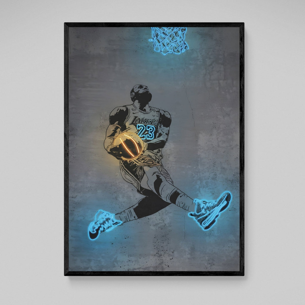 Tableau Neon Lebron James - The Art Avenue