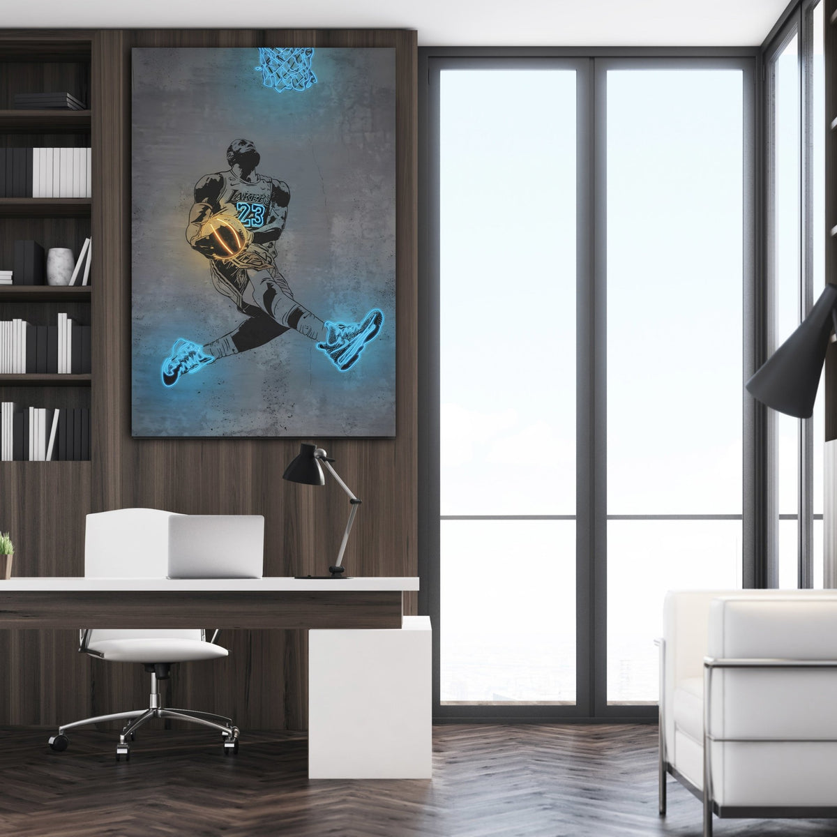 Tableau Neon Lebron James - The Art Avenue