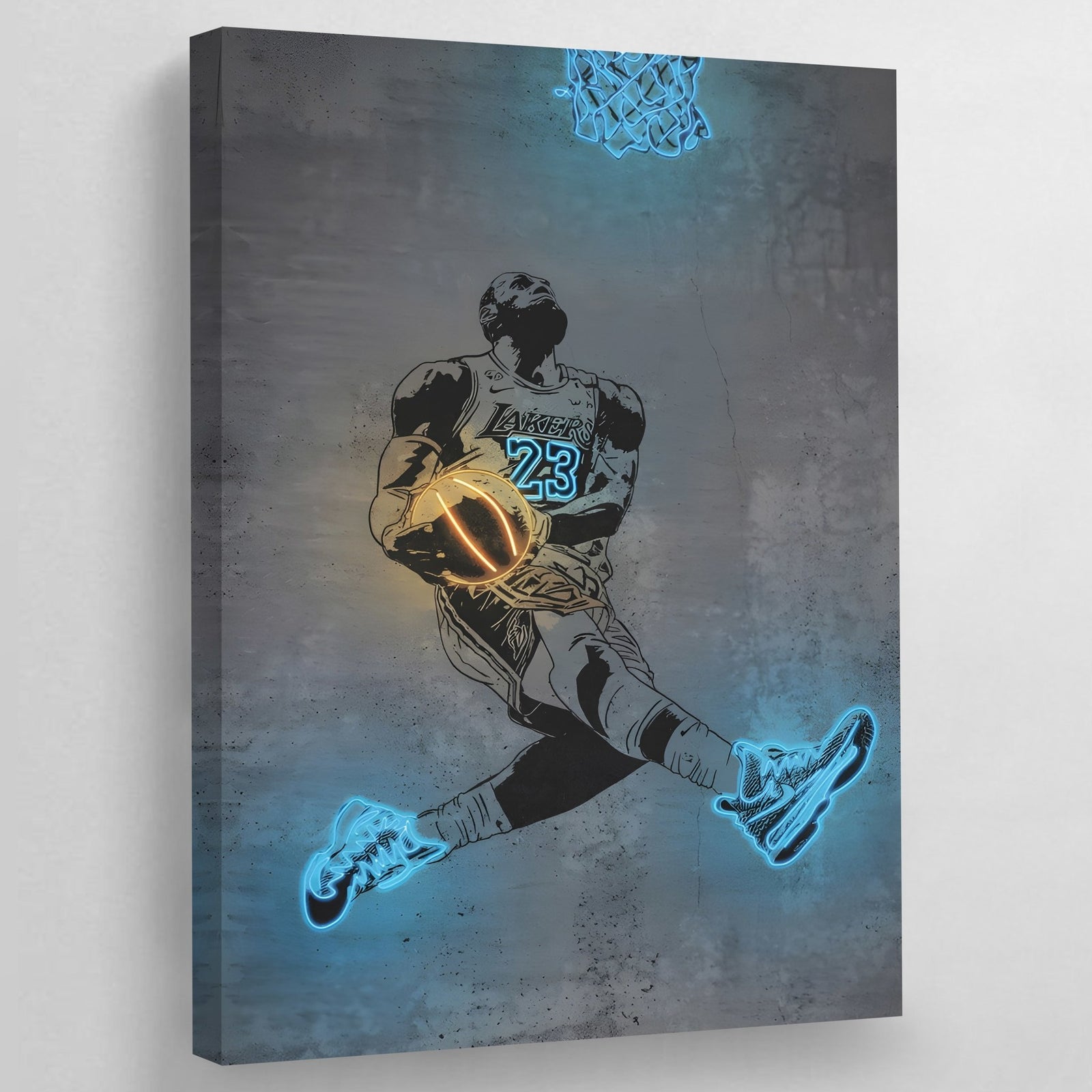 Tableau Neon Lebron James - The Art Avenue
