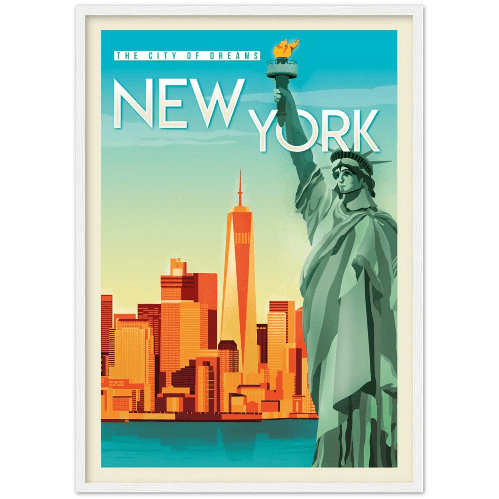 Affiche New York noir et blanc vintage - Tableau ville