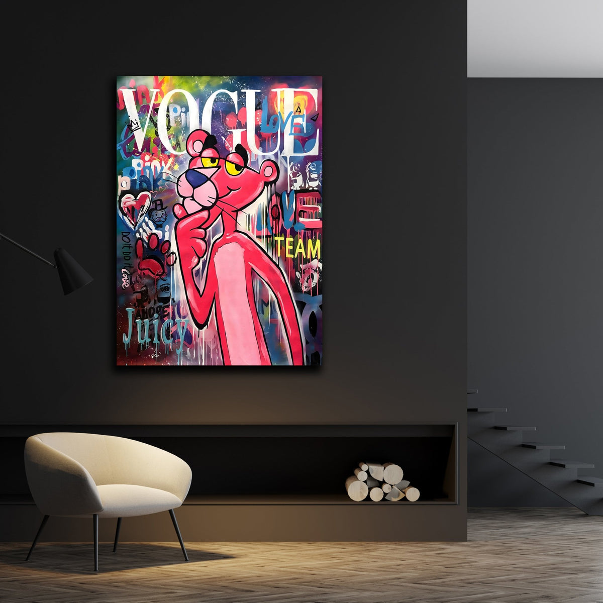 Tableau Panthère Rose - The Art Avenue