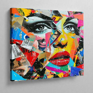 Tableau Pop Art Femme Collage - The Art Avenue